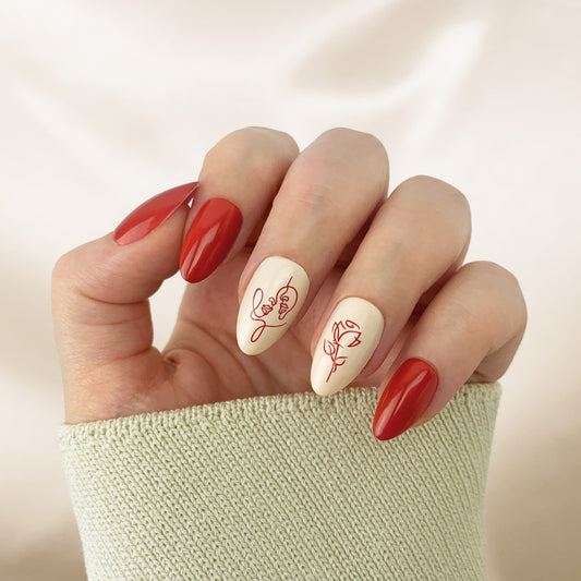 Love Story - Qeera Nails - Faux ongles réutilisables