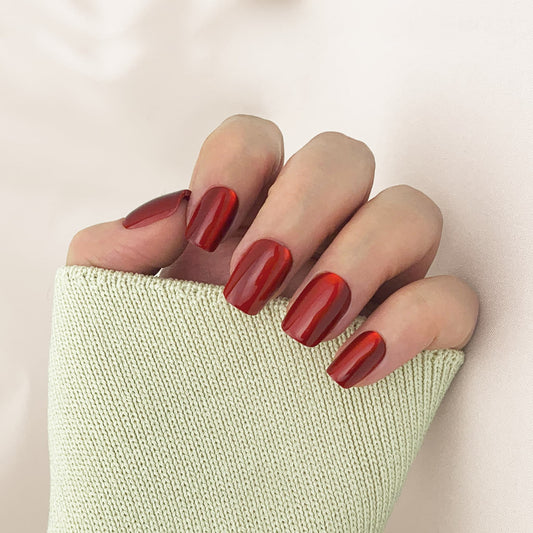 Red Velvet - Qeera Nails - Faux ongles réutilisables