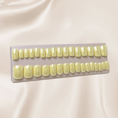 Yellow on Butter Qeera Nails-faux-ongles-press-on-nails